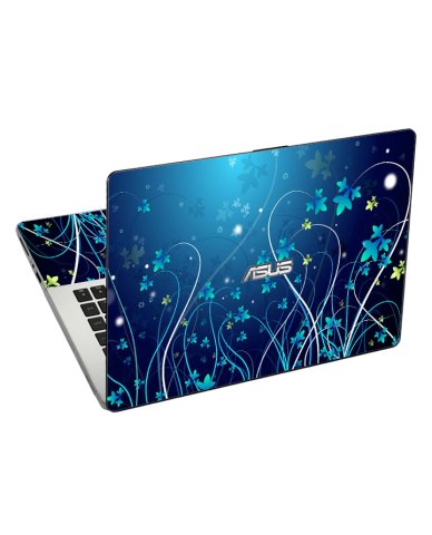 X201E Vivobook BLUE FLOWERS Laptop Skin