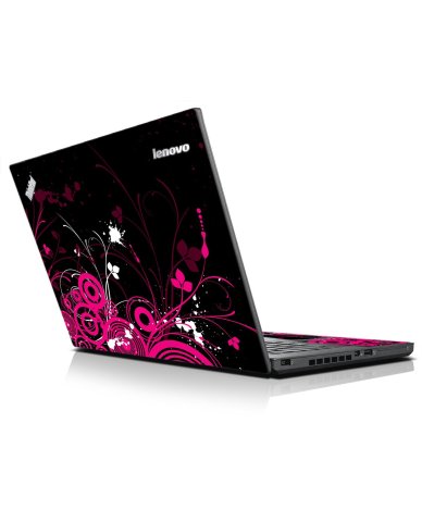 Black Pink Butterfly IBM Lenovo ThinkPad T440p Laptop Skin