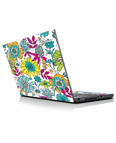 Hand Drawn Flowers IBM Lenovo ThinkPad T440p Laptop Skin