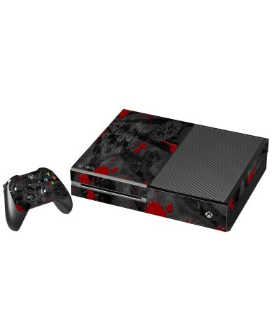 BLACK SKULL RED XBOX ONE GAME CONSOLE SKIN