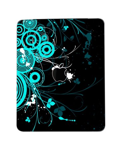 Apple iPad 1 (A1219) (Wifi) BLACK AND BABY BLUE BUTTERFLY Skin