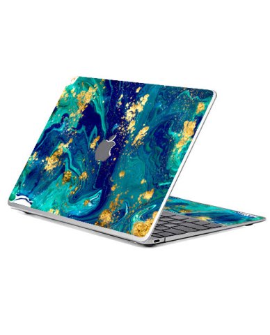 Apple MacBook Pro 13 A2159 BLUE AND GOLD MARBLE Laptop Skin
