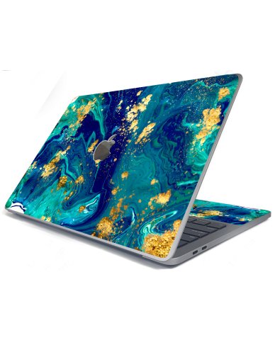 Apple MacBook Pro 13 A2289 BLUE AND GOLD MARBLE Laptop Skin