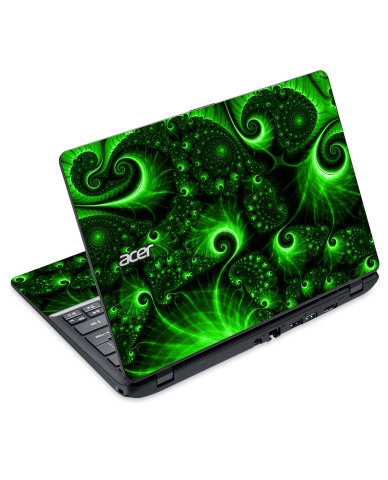 Acer Travelmate B115-M Touchscreen GREEN SWIRLS Laptop Skin