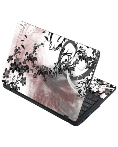 Acer Travelmate Spin B118 FLOWERS AND UMBRELLAS Laptop Skin