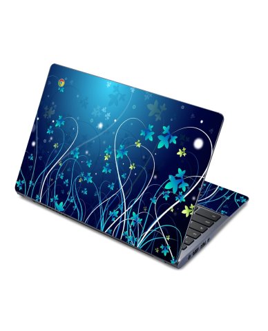Acer Chromebook C710 BLUE FLOWERS Laptop Skin
