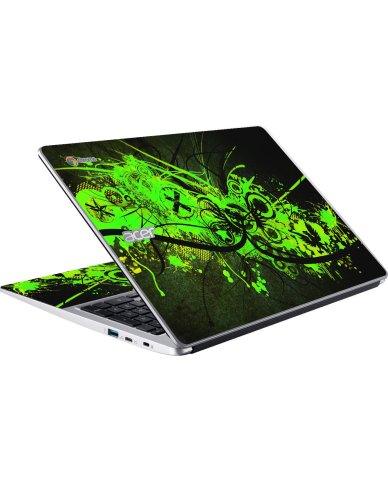 Acer Chromebook CB315-4H GRAFFITI GREEN Laptop Skin