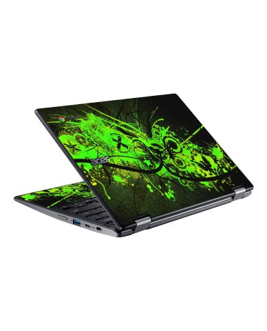 Acer  Chromebook Spin 511 R752T-C3M5 GRAFFITI GREEN Laptop Skin