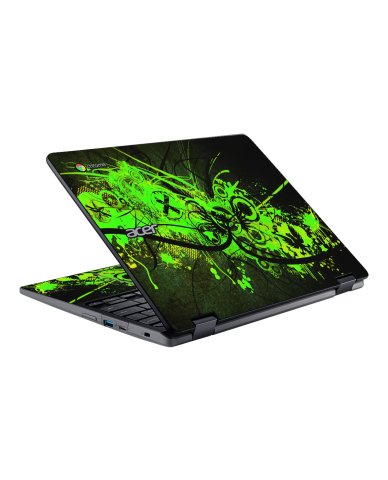 Acer Chromebook Spin 512 R851TN-C3ET GRAFFITI GREEN Laptop Skin