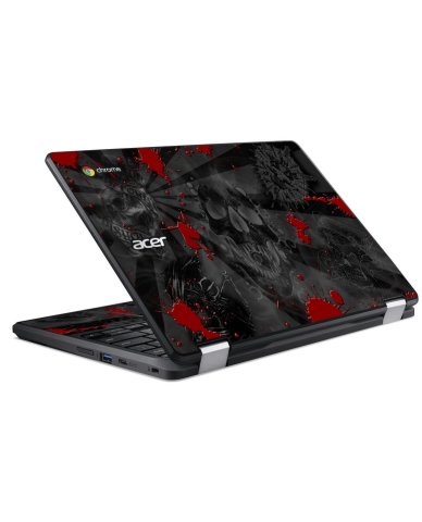 Acer  Chromebook R751TN-C5P3 BLACK SKULLS RED Laptop Skin