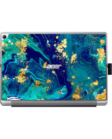 Acer Switch Alpha 12 BLUE AND GOLD MARBLE Laptop Skin