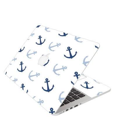 Diagonal Blue Anchors Apple Macbook Pro 13 Retina A1502 Laptop Skin