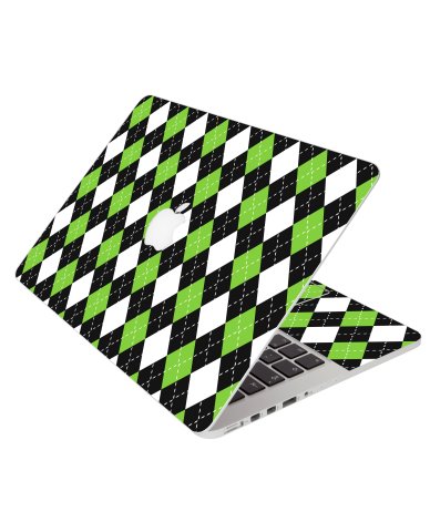 Argyle Black White And Green Apple Macbook 12 Retina A1534