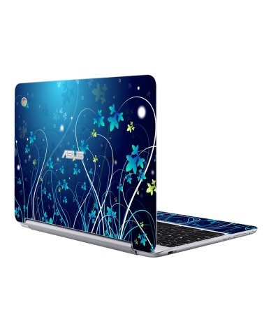 Asus Chromebook C100P BLUE FLOWERS Laptop Skin