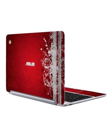 Asus Chromebook C100P RED GRUNGE Laptop Skin