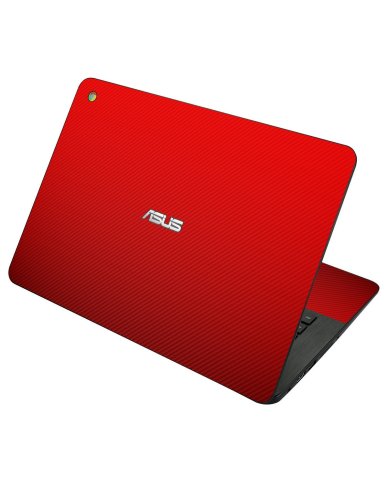 Asus Chromebook C200M RED CARBON FIBER Laptop Skin