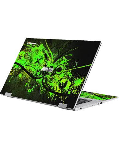 Asus Chromebook CX1700CK GRAFFITI GREEN Laptop Skin