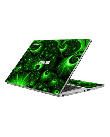ASUS Chromebook C423NA GREEN SWIRLS Laptop Skin
