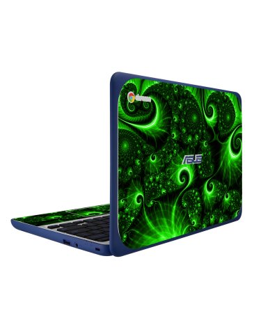 ASUS Chromebook C202S GREEN SWIRLS Laptop Skin