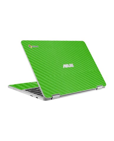 Asus Chromebook C302C Flip GREEN CARBON FIBER Laptop Skin