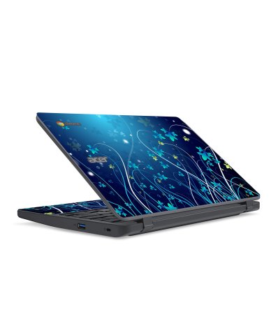 Acer Chromebook C732 BLUE FLOWERS Laptop Skin
