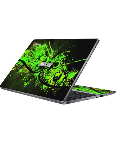 Asus Chromebook CX22N GRAFFITI GREEN Laptop Skin
