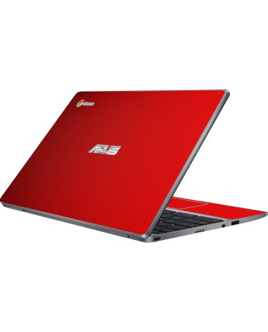 Asus Chromebook CX22N RED CARBON FIBER Laptop Skin
