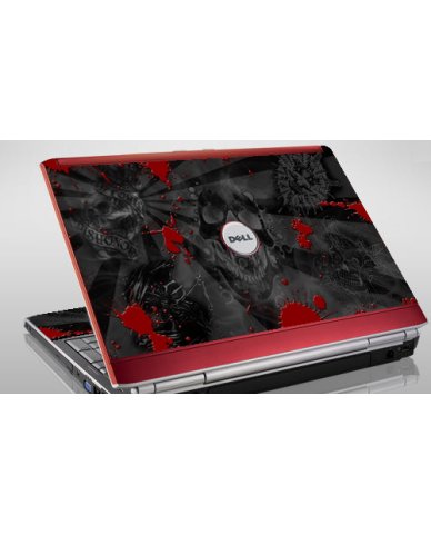 Dell Inspiron 1720 1721  BLACK SKULLS RED Laptop Skin