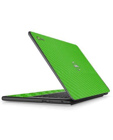 Dell Chromebook 11 3100 2 in 1 GREEN CARBON FIBER Laptop Skin