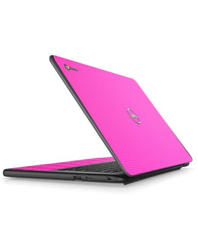 Dell Chromebook 11 3400 PINK CARBON FIBER Laptop Skin