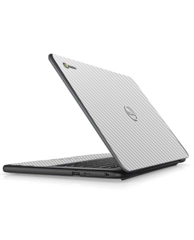 Dell Chromebook 11 3400 WHITE CARBON FIBER Laptop Skin