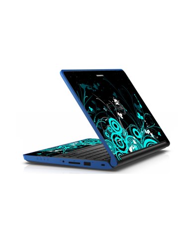 Dell Latitude 3350 BLACK AND BABY BLUE BUTTERFLY Laptop Skin