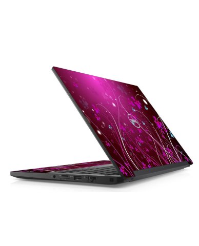 Dell Latitude 7480 PINK BLUE FLOWERS Skin