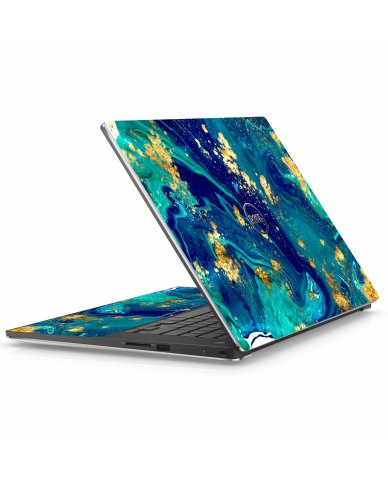 Dell Precision 5510 / 5520 BLUE AND GOLD MARBLE Laptop Skin