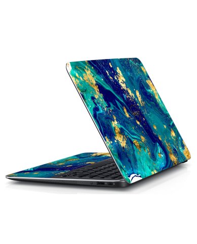 Dell XPS 13 (9343) BLUE AND GOLD MARBLE Laptop Skin