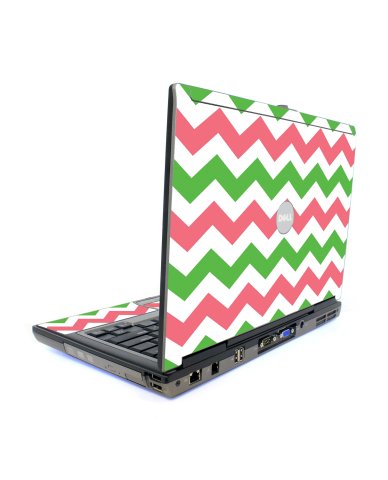Dell Latitude D820/D830 GREEN AND PINK CHEVRON Laptop Skin