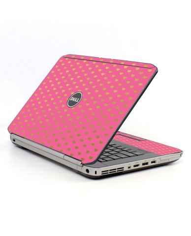 Pink With Gold Hearts Dell E5420 Laptop Skin