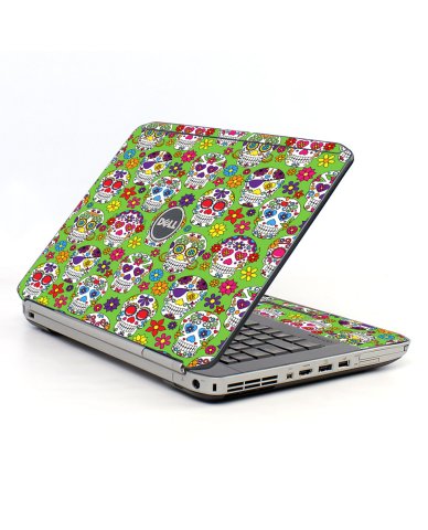 Green Sugar Skulls Dell E5520 Laptop Skin