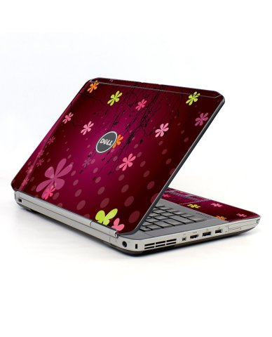 Retro Pink Flowers Dell E5530 Laptop Skin
