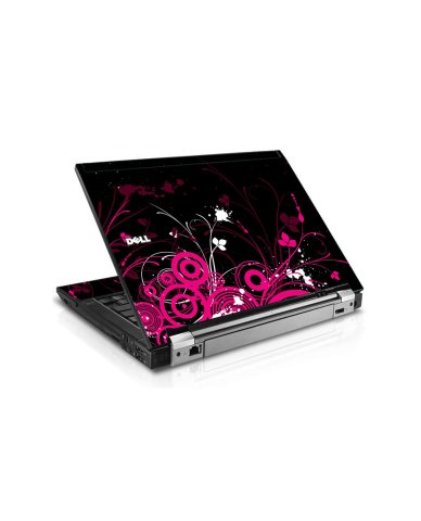 Black Pink Butterfly Dell E6400 Laptop Skin