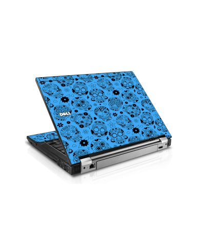 Crazy Blue Sugar Skulls Dell E6400 Laptop Skin