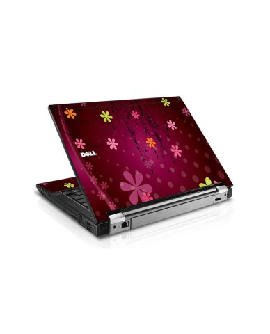 Retro Pink Flowers Dell E6400 Laptop Skin