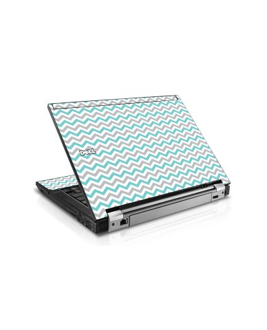 Teal Grey Chevron Wave Dell E6410 Laptop Skin