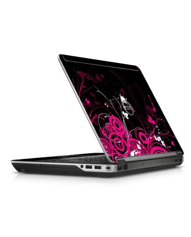 Black Pink Butterfly Dell E6440 Laptop Skin