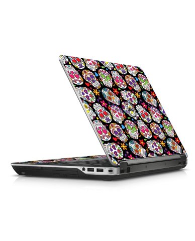 Sugar Skulls Black Flowers Dell E6440 Laptop Skin