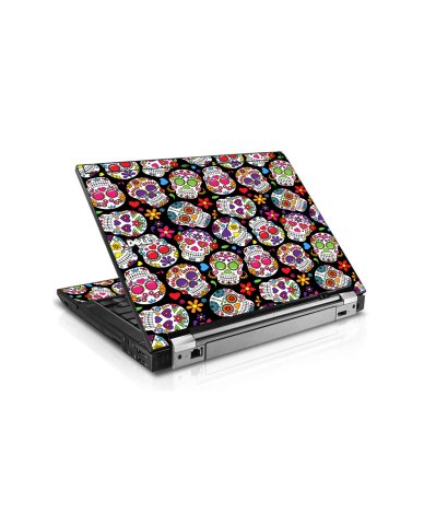 Sugar Skulls Black Flowers Dell E6510 Laptop Skin