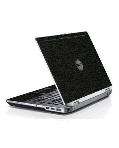 Black Leather Dell E6520 Laptop Skin