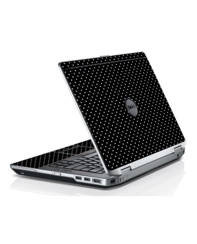 Black Polka Dots Dell E6520 Laptop Skin