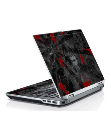 Black Skulls Red Dell E6520 Laptop Skin