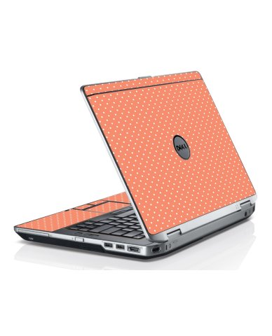 Coral Polka Dot Dell E6520 Laptop Skin